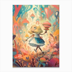 Alice In Wonderland Colourful Storybook 3 Canvas Print
