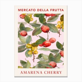 Amarena Cherry Fruit Market Poster Canvas Print