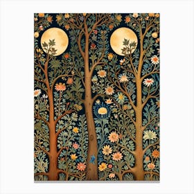 William Morris Print Moonlight In The Forest 1 Canvas Print