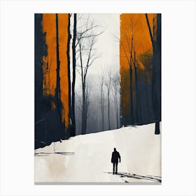 Snowman, Minimalism Canvas Print