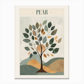 Pear Tree Minimal Japandi Illustration 4 Poster Canvas Print