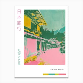 Shirakawago Japan Duotone Silkscreen Poster 1 Canvas Print