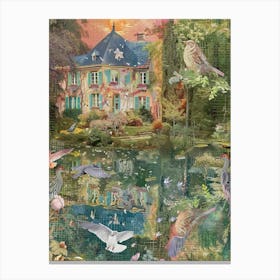 Fairytale Pond Scrapbook Collage 3 Canvas Print