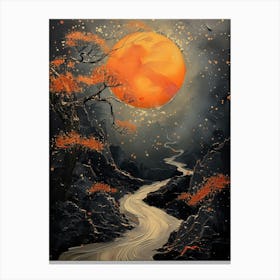 Moonlight Over The River Canvas Print