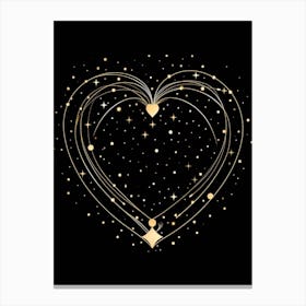 Black Background Celestial Heart  1 Canvas Print
