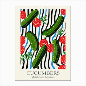Marche Aux Legumes Cucumbers Summer Illustration 1 Canvas Print