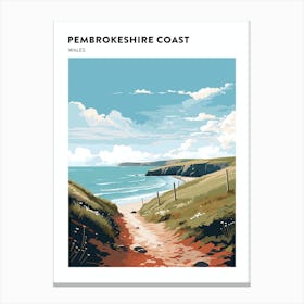 Pembrokeshire Coast Path Wales 1 Hiking Trail Landscape Poster Canvas Print