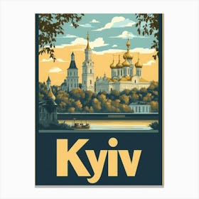 Aihrgdesign A Mid Century Modern Travel Poster For Kyiv 1 Stampe su tela