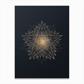 Abstract Geometric Gold Glyph on Dark Teal n.0241 Canvas Print
