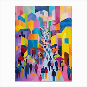 Colorful City Street Canvas Print