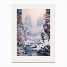 Dreamy Winter National Park Poster  Yosemite National Park United States 2 Canvas Print