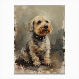 Dandie Dinmont Terrier Acrylic Painting 5 Canvas Print