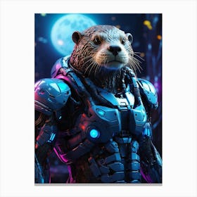 Otter In Cyborg Body #3 Canvas Print