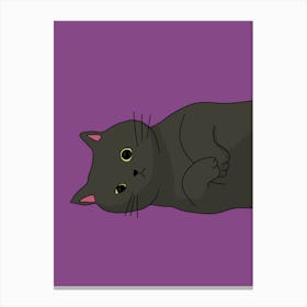 Cat Laying Down Cute Illustration Canvas Print