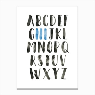 Alphabet Hi Blue Canvas Print