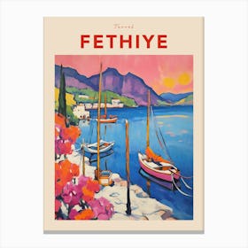 Fethiye Turkey 2 Fauvist Travel Poster Canvas Print