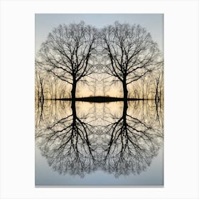 Reflection of trees at sunset Canvas Print