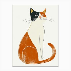 Turkish Van Cat Clipart Illustration 5 Canvas Print