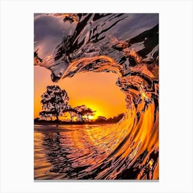 Sunset In The Ocean Canvas Print