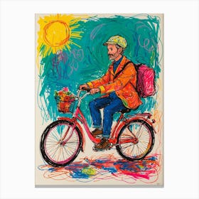 Man On A Bike 2 Canvas Print