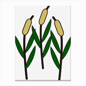 Cattails Aquatic Plant Plant Botanical Flora Marsh Pond Nature Cutout 1 Canvas Print