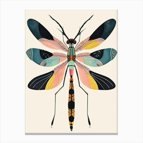 Colourful Insect Illustration Damselfly 9 Canvas Print