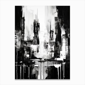 Cityscape Abstract Black And White 4 Canvas Print