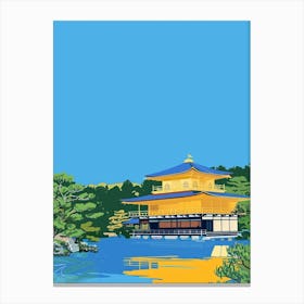 Kinkaku Ji Golden Pavilion Kyoto 4 Colourful Illustration Canvas Print