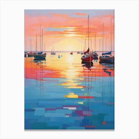 Sunset Sailboats 1 Canvas Print