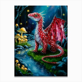 Red Dragon In The Forest Canvas Print