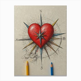 Heart Compass 21 Canvas Print