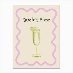 Bucks Fizz Doodle Poster Lilac & Green Canvas Print