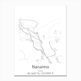 Nanaimo,Canada Minimalist Map Canvas Print