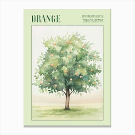 Orange Tree Atmospheric Watercolour Painting 2 Poster Canvas Print