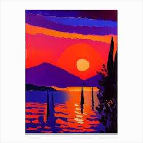 Acrylic Abstract Sunset Painting Canvas Print