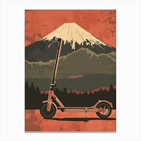 Electric Scooter In Front Of Mt Fuji Canvas Print