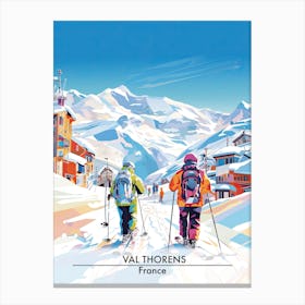 Val Thorens   France, Ski Resort Poster Illustration 1 Canvas Print