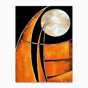 Abstract Orange And Black Painting Canvas Print