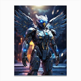 Hawk In Cyborg Body #4 Canvas Print