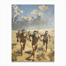 Men Running Desert 1 Fy V Canvas Print