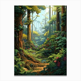 Knysna Forest Pixel Art 3 Canvas Print