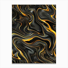 Abstract Black And Gold Swirls Canvas Print