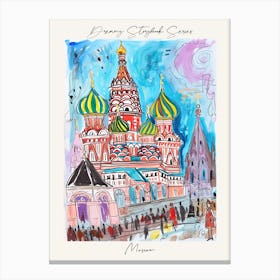 Poster Of Moscow, Dreamy Storybook Illustration 2 Canvas Print