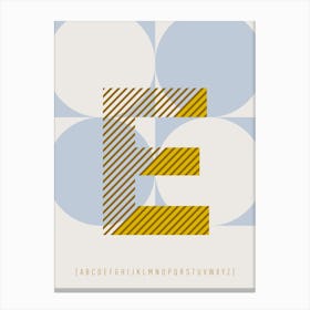 E Typeface Alphabet Canvas Print