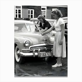 50's Style Community Car Wash Reimagined - Hall-O-Gram Creations 15 Canvas Print