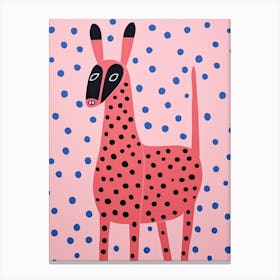 Pink Polka Dot Antelope 2 Canvas Print