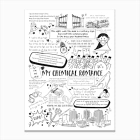 My Chemical Romance Doodle Lyrics Canvas Print