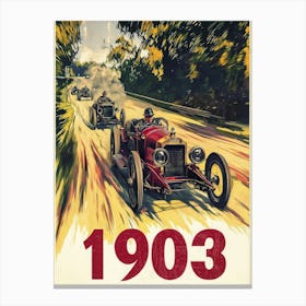 Aihrgdesign A Vintage Travel Poster Of An Early 1903 Automobi 36c87340 A906 48d3 907a 3e622571ce4c 2 Canvas Print