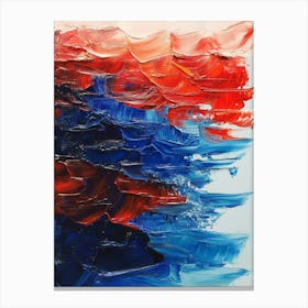 Abstract Oil Painting Of Red And Blue Tones Canvas Print