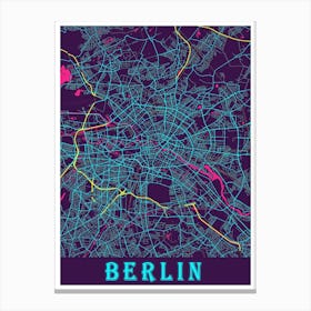 Berlin Map Poster 1 Canvas Print